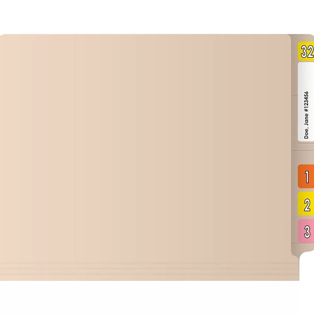 Medical Arts Press File Folders<Reinforced End Tab File Folder, Straight Cut, Letter-Size, Manila, 50/Box (S-01314)