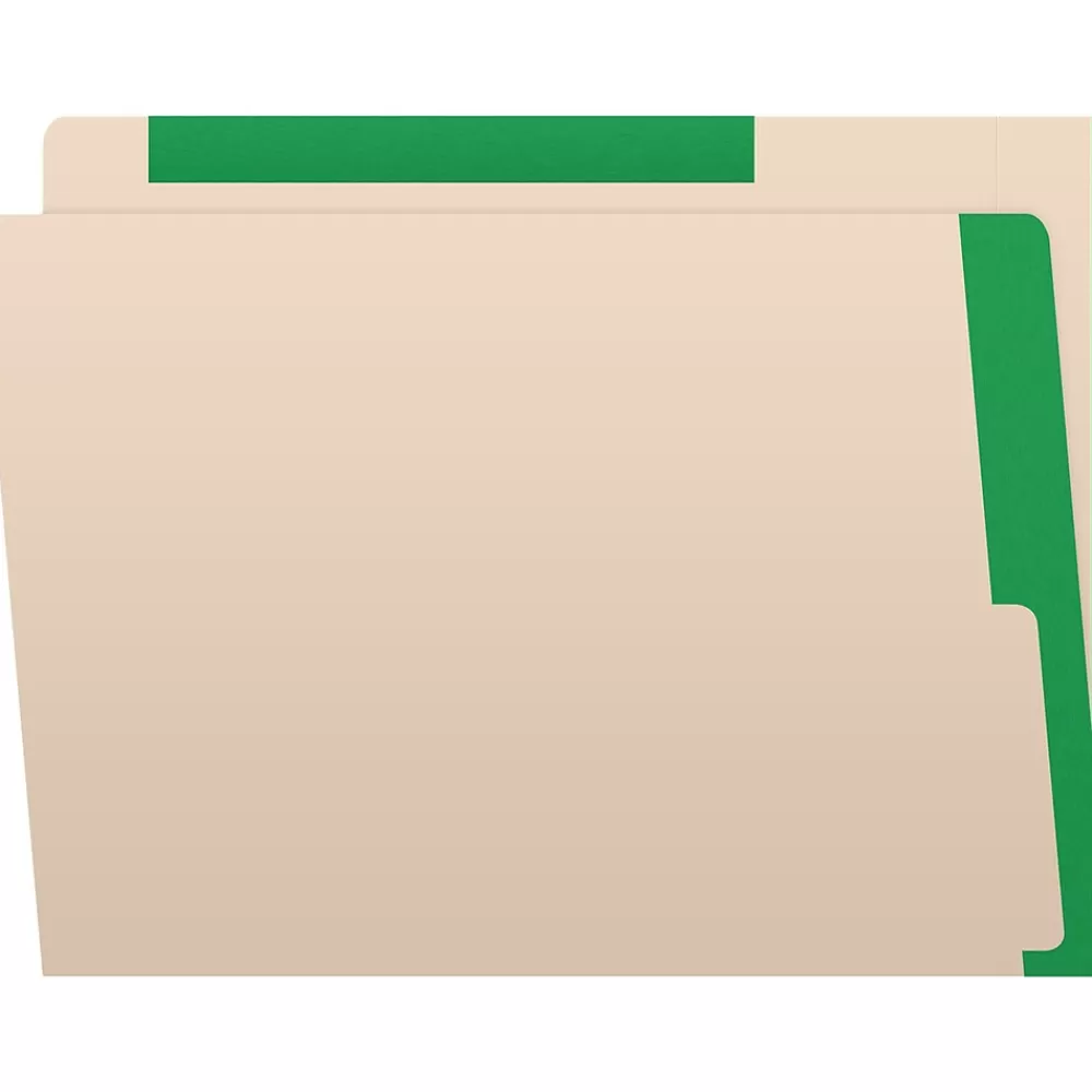 Medical Arts Press File Folders<Standard Reinforced File Folder, Straight Cut, Letter Size, Manila/Dark Green, 50/Box (50693DG)