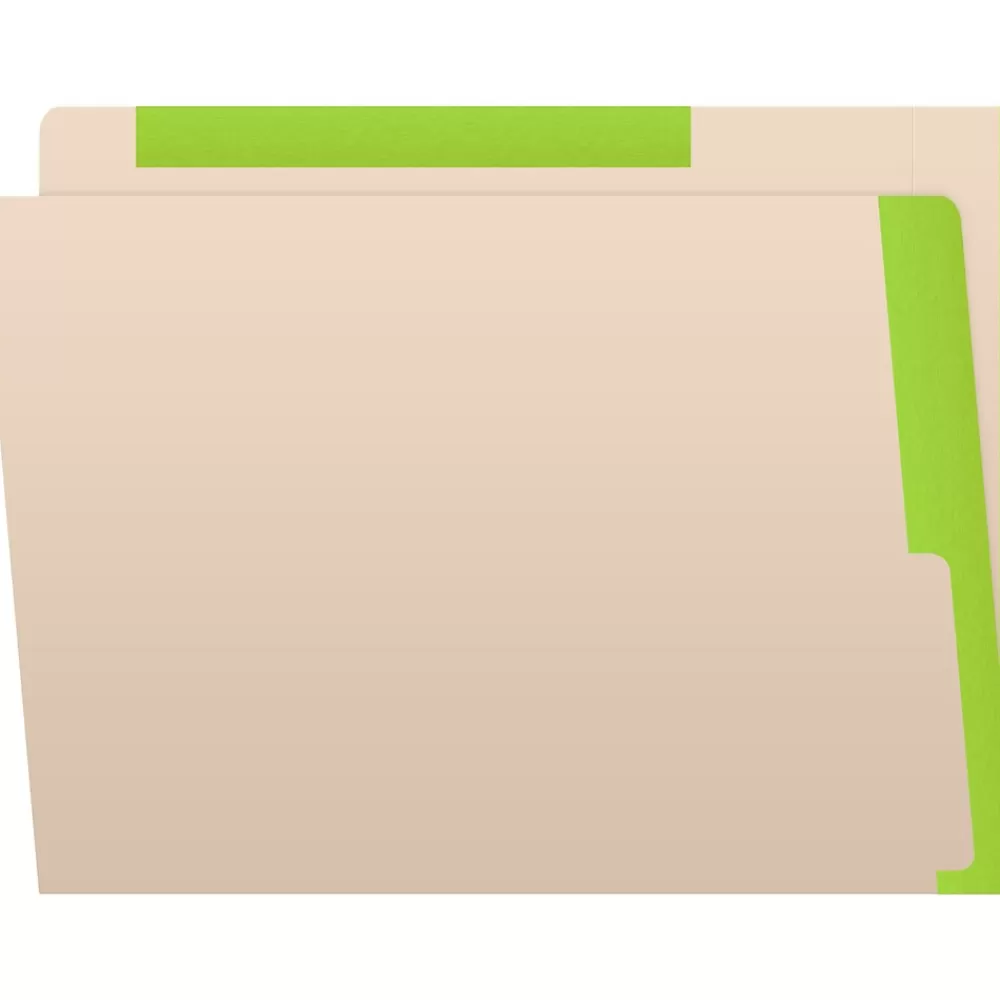 Medical Arts Press File Folders<Standard Reinforced File Folder, Straight Cut, Letter Size, Manila/Light Green, 50/Box (50693LG)