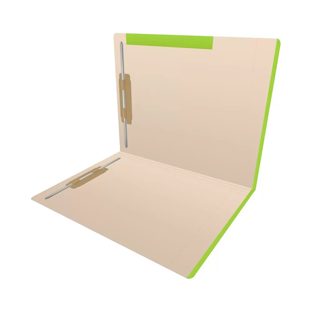 Medical Arts Press File Folders<Standard Reinforced File Folder, Straight Cut, Letter Size, Manila/Light Green, 50/Box (50693LG)