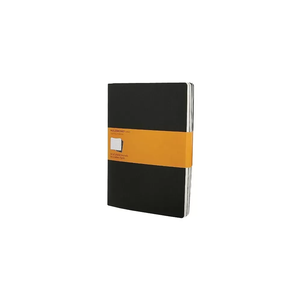 Moleskine Journals<Cahier Journal, 7.5" x 10", Black, 3/Pack (705038)