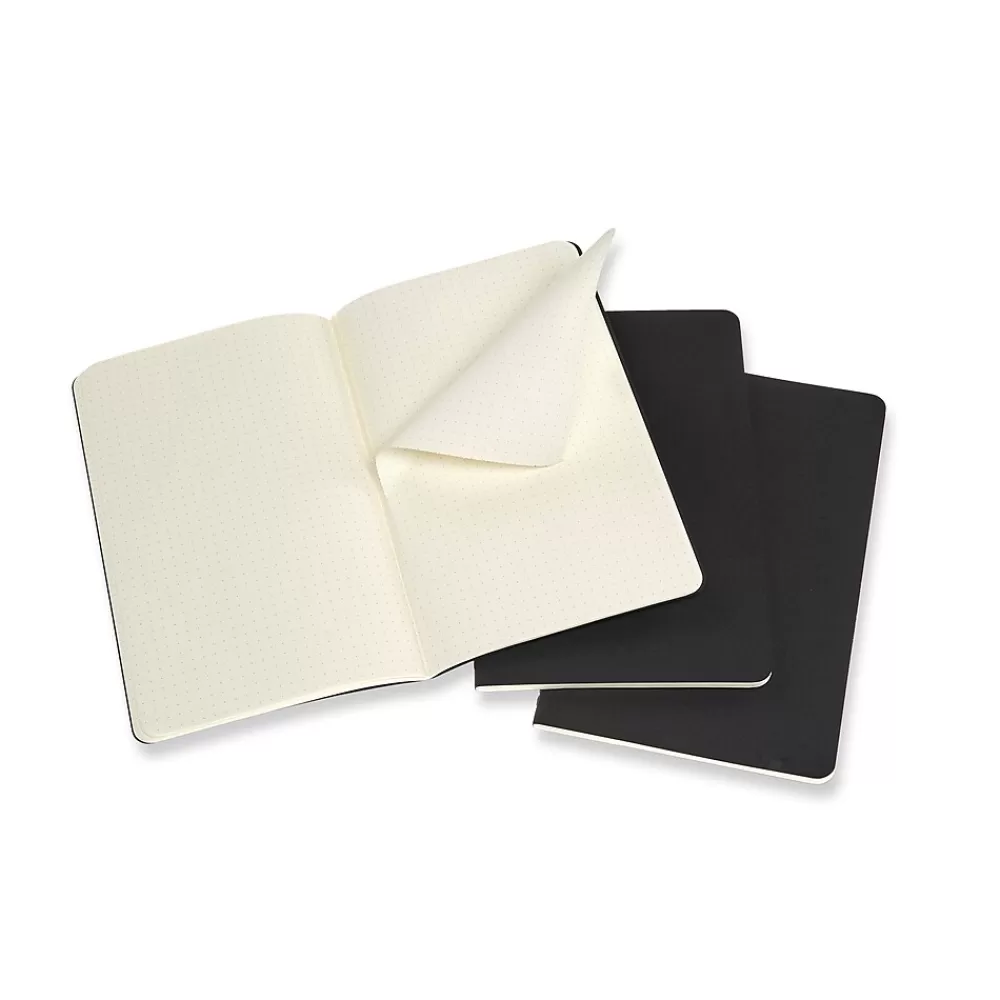 Moleskine Journals<Cahier Journal, 5" x 8.25", Dotted Ruled, Black, 80 Pages, 3/Pack (719213)