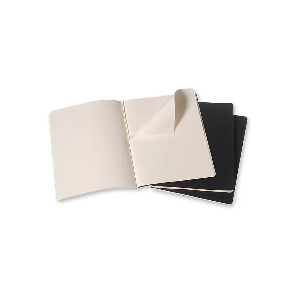 Moleskine Journals<Cahier Journal, 7.5" x 9.75", Narrow Ruled, Black, 120 Pages, 3/Pack (705014)