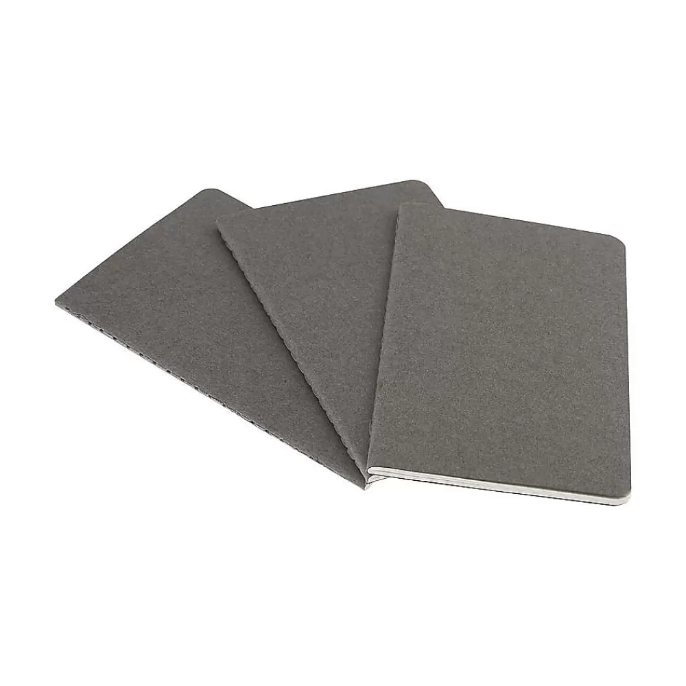 Moleskine Journals<Cahier Journal, 5" x 8.25", Narrow Ruled, Pebble Gray, 80 Pages, 3/Pack (629599)