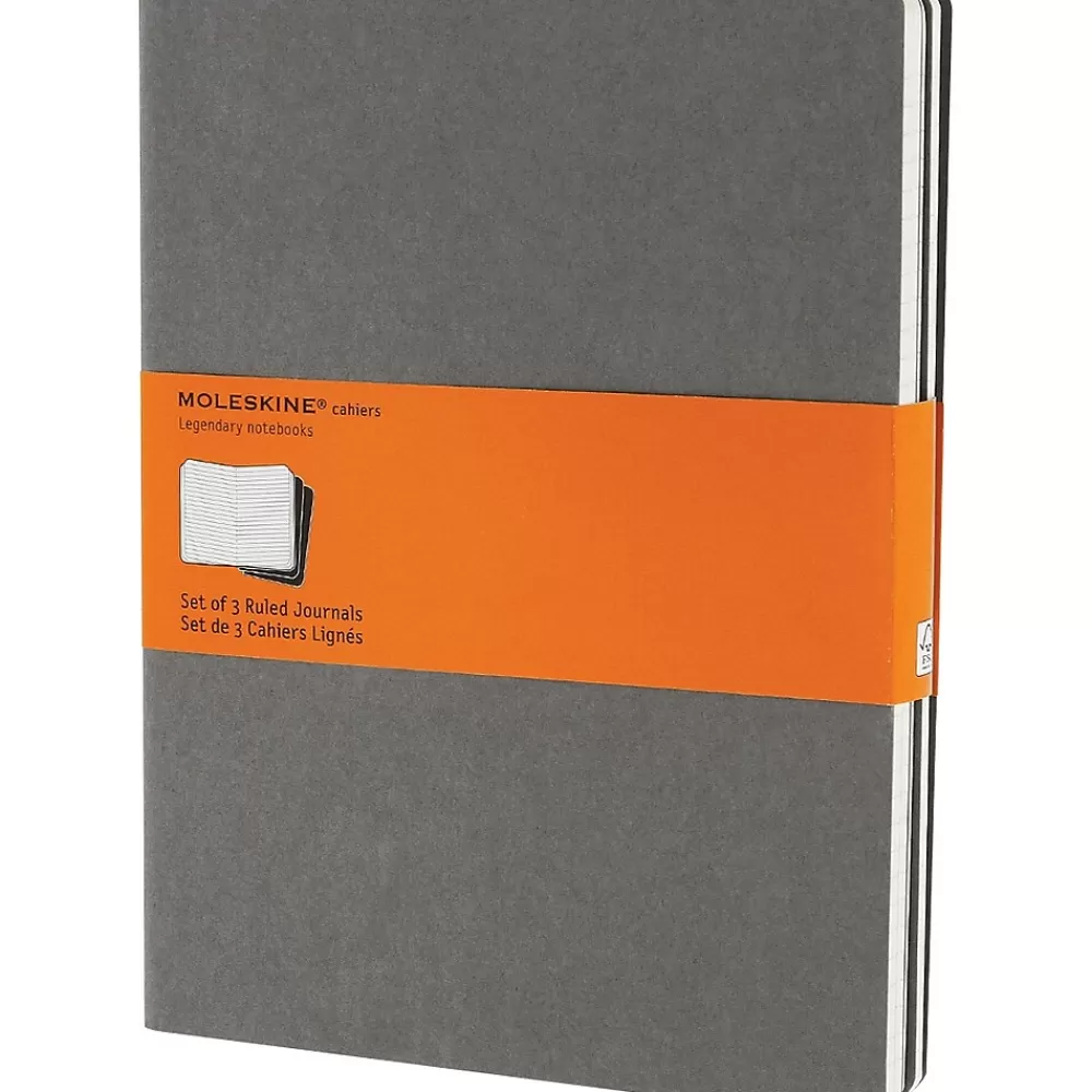 Moleskine Journals<Cahier Journal, 7-1/2" x 10", Ruled, Pebble Grey (629605)