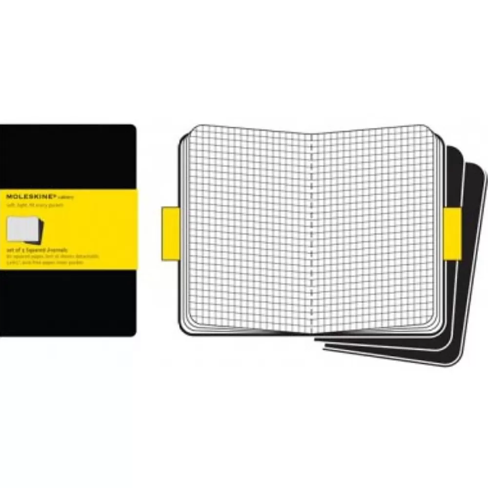 Moleskine Notebooks<Cahier Large 1-Subject Professional Notebooks, 5" x 8.25", Graph Ruled, 40 Sheets, Black (9788883704963)