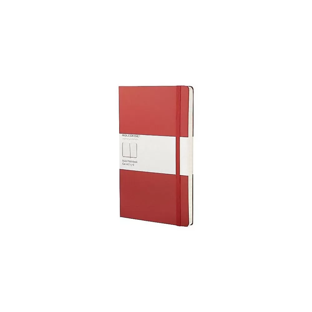 Moleskine Notebooks<Classic Notebook, Large, 5" x 8.25", College Ruled, 96 Sheets, Scarlet (930048)