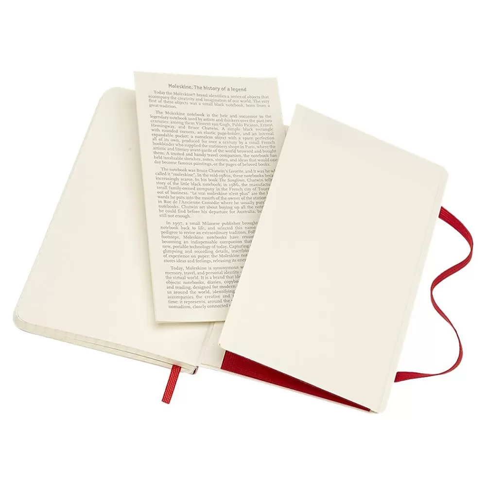 Moleskine Notebooks<Classic Notebook, Large, 5" x 8.25", College Ruled, 96 Sheets, Scarlet (930048)