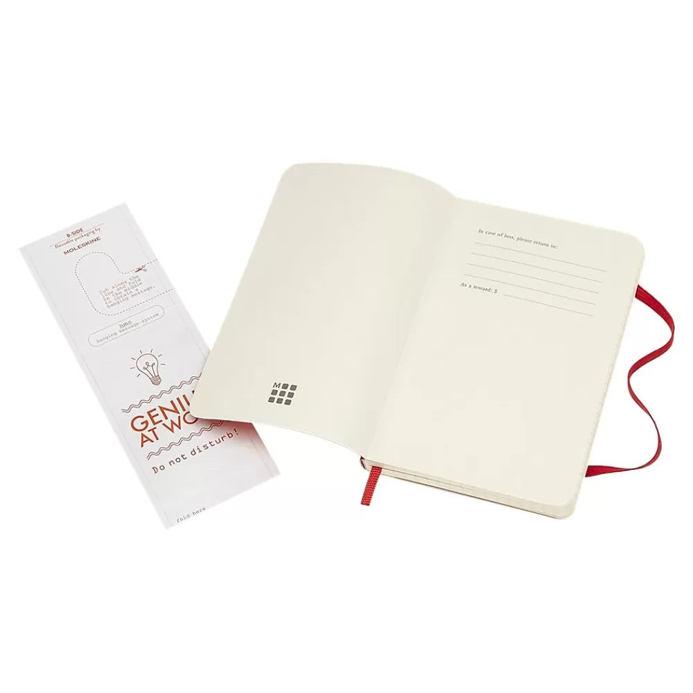 Moleskine Notebooks<Classic Notebook, Large, 5" x 8.25", College Ruled, 96 Sheets, Scarlet (930048)