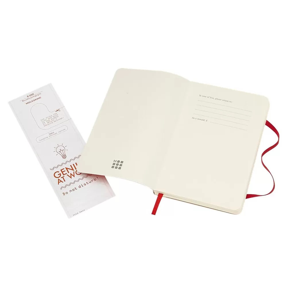 Moleskine Notebooks<Classic Professional Notebook, 3.5" x 5.5", Wide Ruled, 96 Sheets, Scarlet Red (854597)