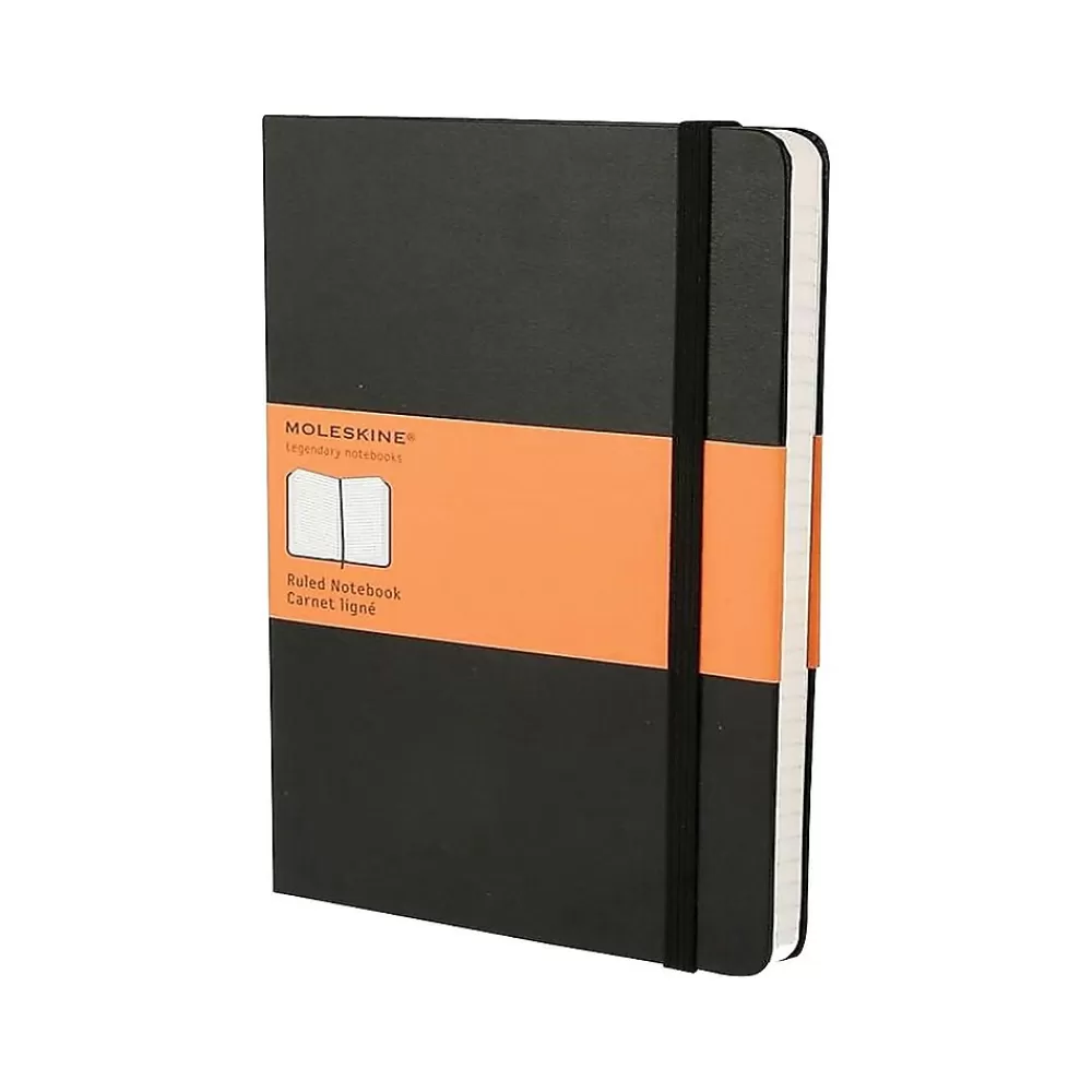 Moleskine Notebooks<Classic 1-Subject Professional Notebook, 7.5" x 10", Narrow Ruled, 96 Sheets, Black (323067)
