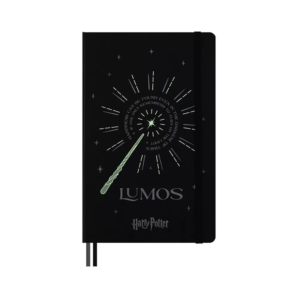 Moleskine Journals<Harry Potter Lumos Limited Edition Notebook, 5" x 8.25", Narrow-Ruled, Black/White (LEHP23QP060LUM)