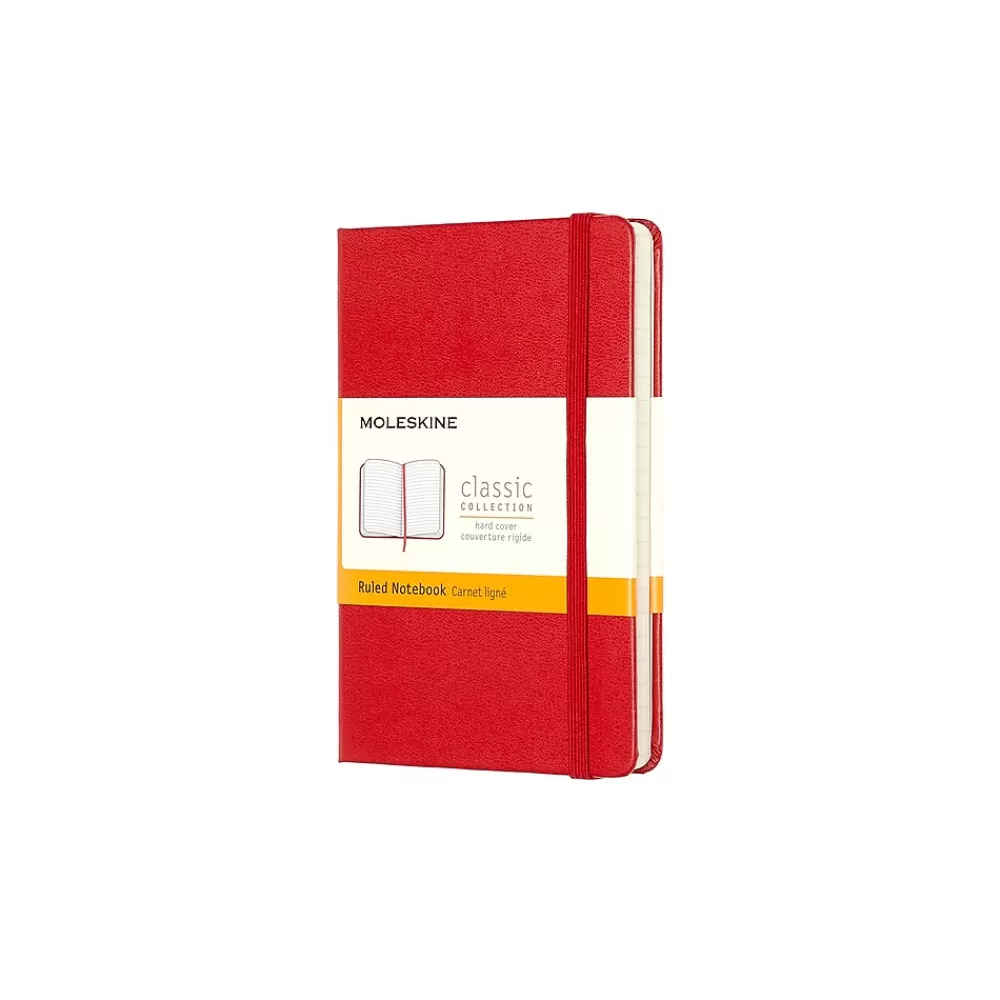 Moleskine Notebooks<Pocket 1-Subject Professional Notebooks, 3.5" x 5.5", Narrow Ruled, 96 Sheets, Red (930000)
