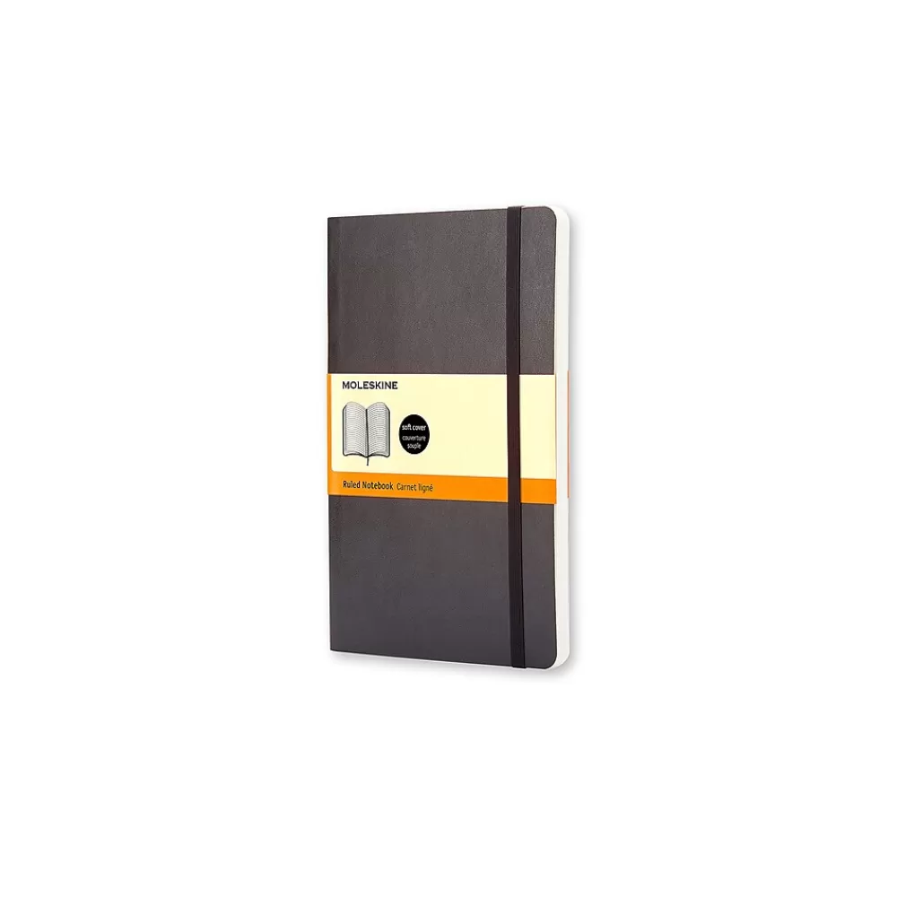 Moleskine Notebooks<Professional Notebooks, 5" x 8.25", College Ruled, 96 Sheets, Black (707162)