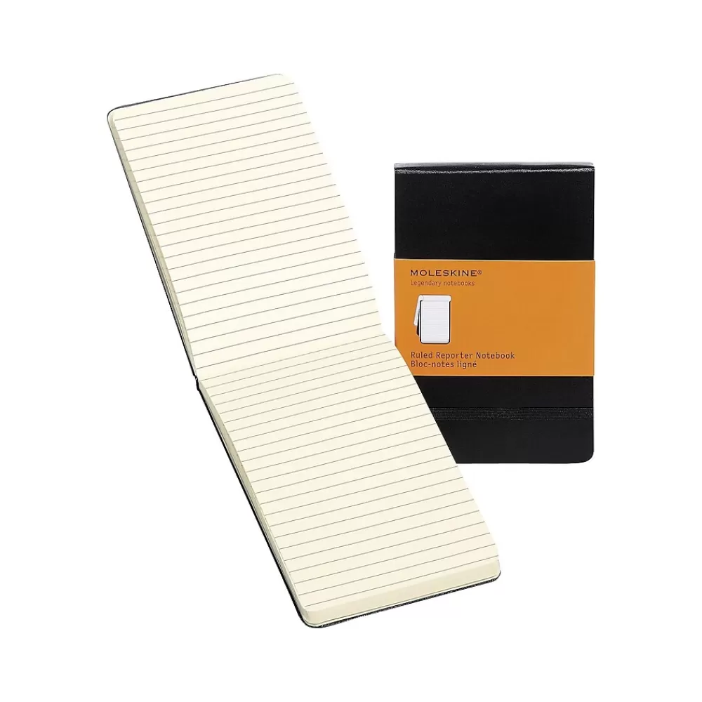 Moleskine Notebooks<Reporter Notebook, 3.5" x 5.5", Narrow Ruled, 96 Sheets, Black (705489)