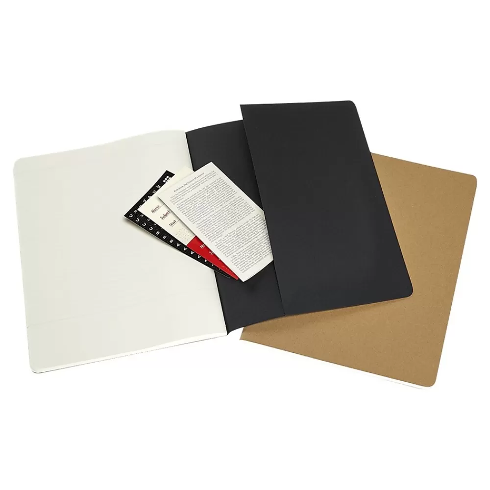 Moleskine Subject Notebooks<Subject Cahier Subject Notebooks, 7.5" x 9.75", Wide Ruled, 80 Sheets, Assorted Colors, 2/Pack (8058647620282)