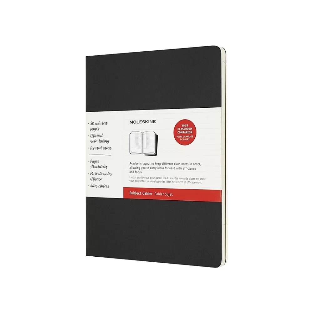 Moleskine Subject Notebooks<Subject Cahier Subject Notebooks, 7.5" x 9.75", Wide Ruled, 80 Sheets, Assorted Colors, 2/Pack (8058647620282)