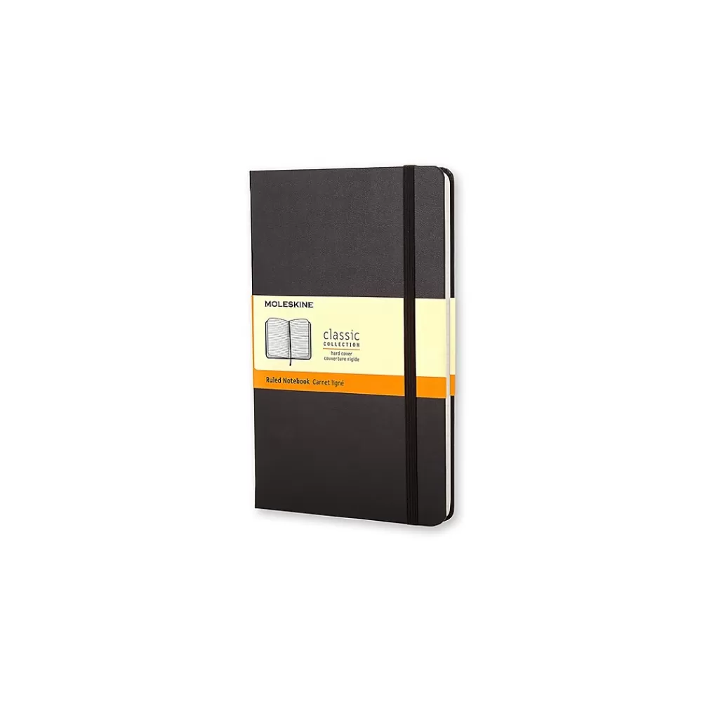 Moleskine Notebooks<1-Subject Professional Notebook, 3.5" x 5.5", Narrow Ruled, 96 Sheets, Black (701009)