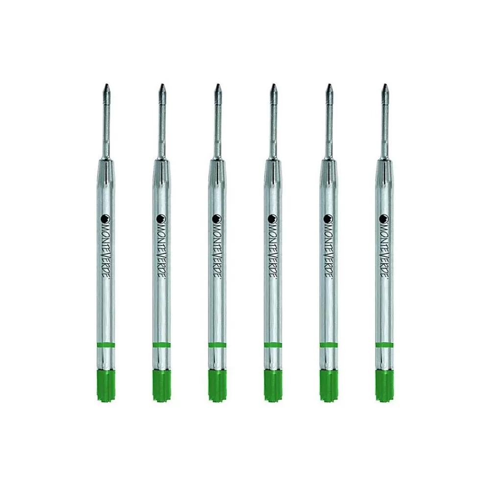 Monteverde Pens<® Fine Gel Ballpoint Refill For Parker Gel Ballpoint Pens, 6/Pack, Green