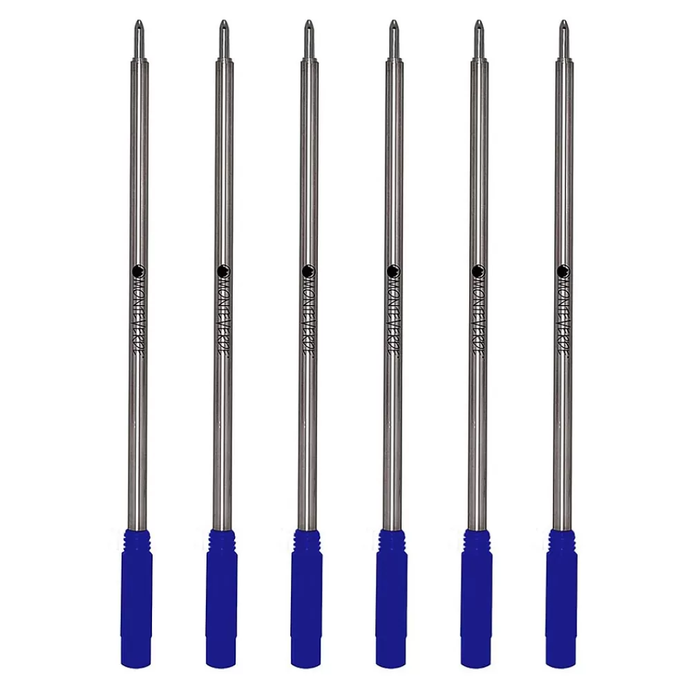 Monteverde Pens<® Medium Ballpoint Refill For Cross Ballpoint Pens, 6/Pack, Blue