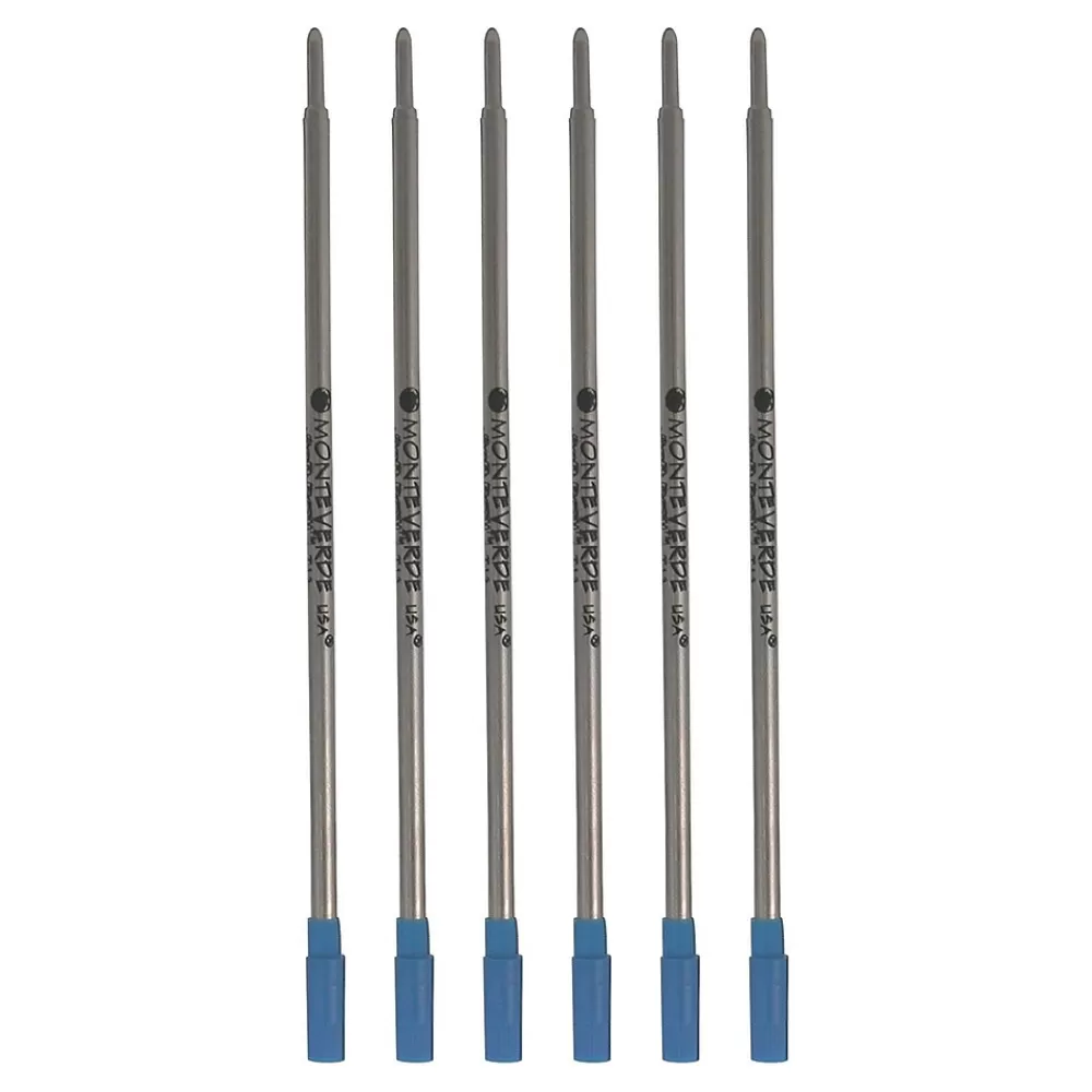 Monteverde Pens<® Medium Ballpoint Refill For Dupont Ballpoint Pens, 6/Pack, Blue