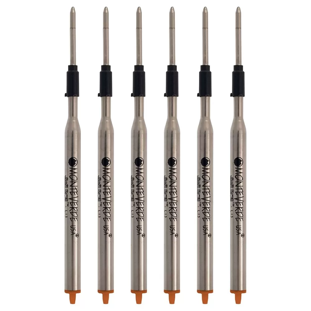 Monteverde Pens<® Medium Ballpoint Refill For Lamy Ballpoint Pens, 6/Pack, Orange