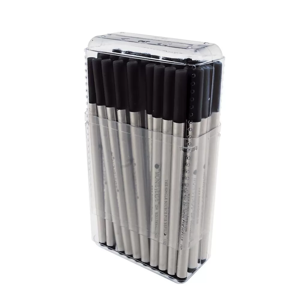 Monteverde Pens<Rollerball Refill For Montblanc Rollerball Pens, Fine Point, Black Ink, 50/Pack (M224BK)