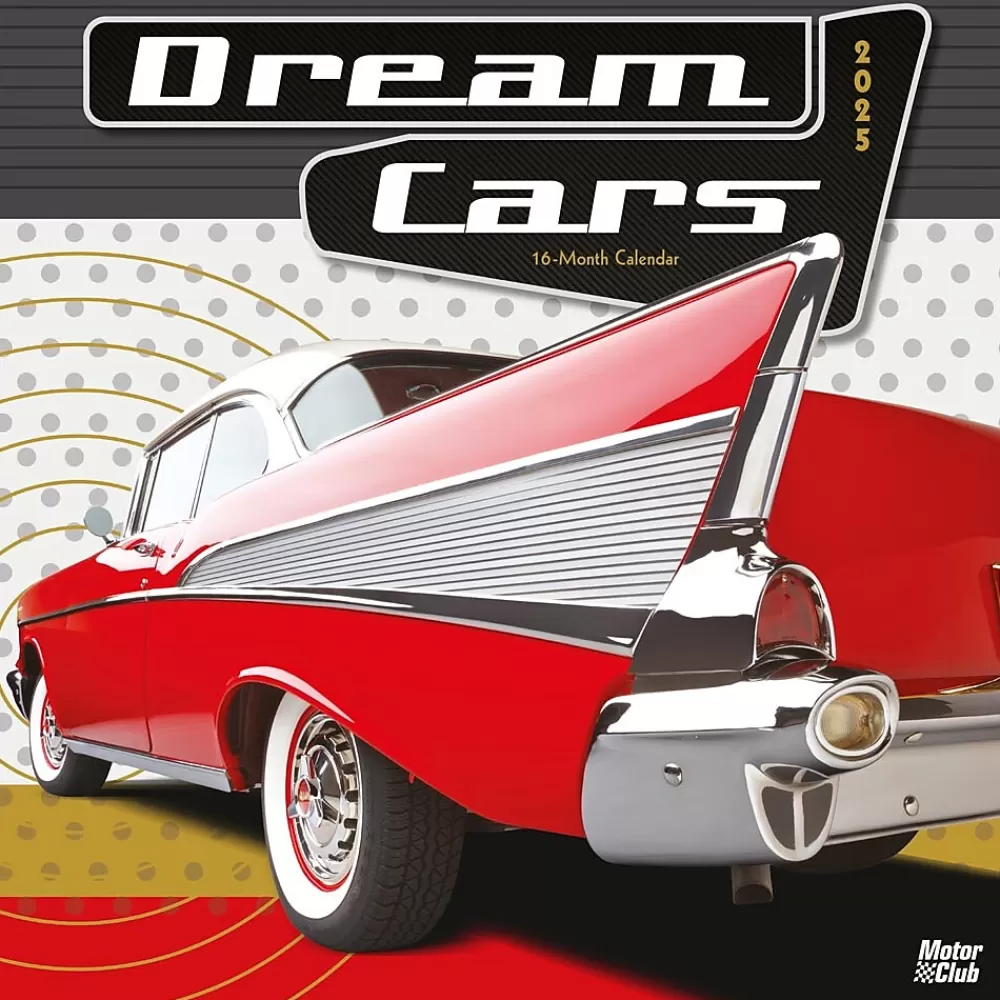 BrownTrout 2025 Calendars<2025 Motor Club Dream Cars 12" x 24" Monthly Square Wall Calendar, (9781975479619)
