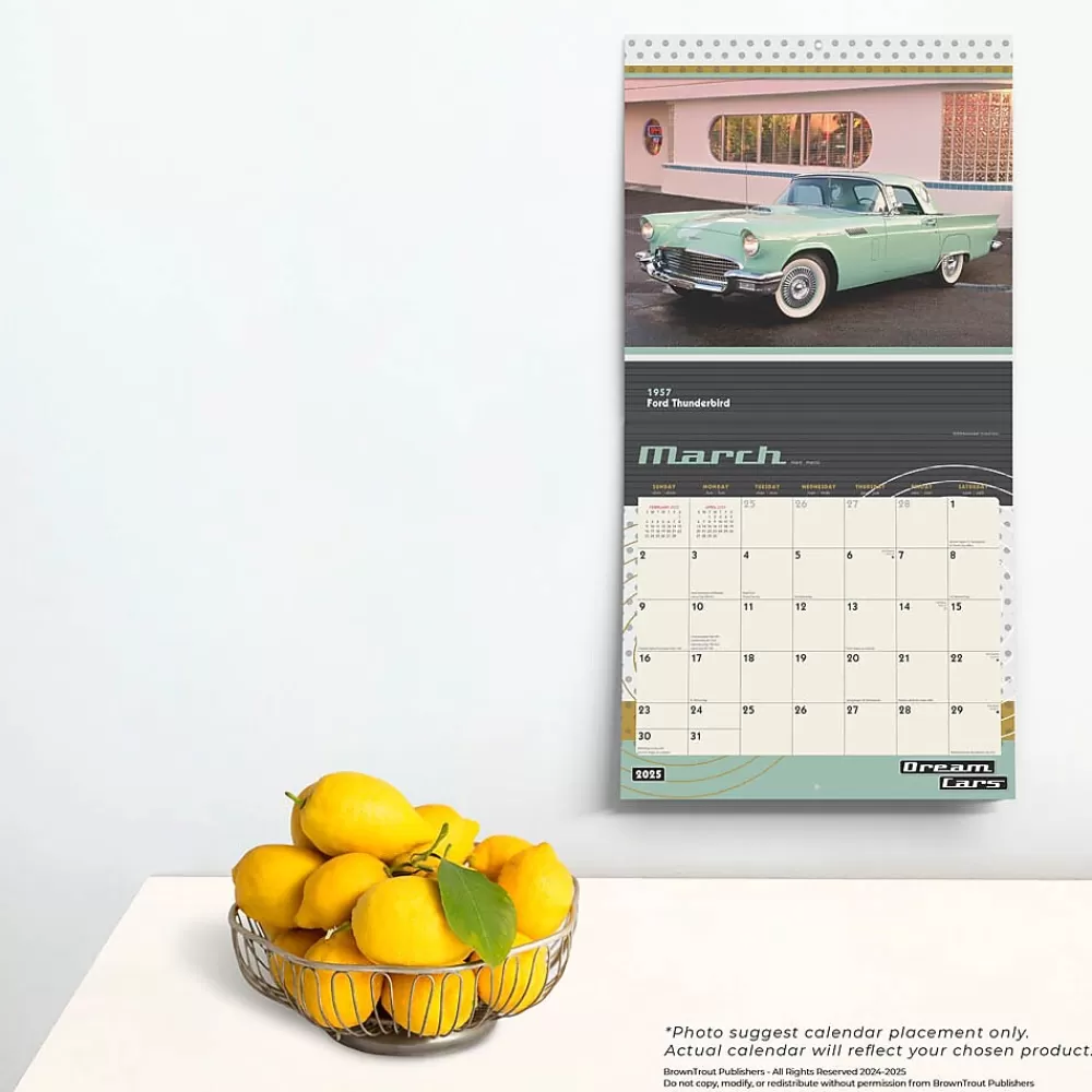BrownTrout 2025 Calendars<2025 Motor Club Dream Cars 12" x 24" Monthly Square Wall Calendar, (9781975479619)