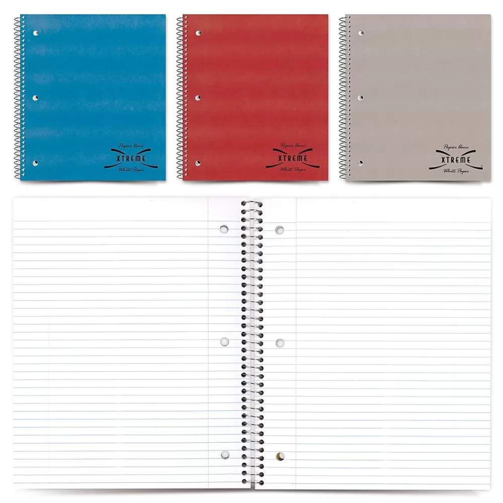 National Brand Subject Notebooks<Kolor Kraft 1-Subject Notebooks, 8.86" x 11", College Ruled, 80 Sheets, Each (RED33709)