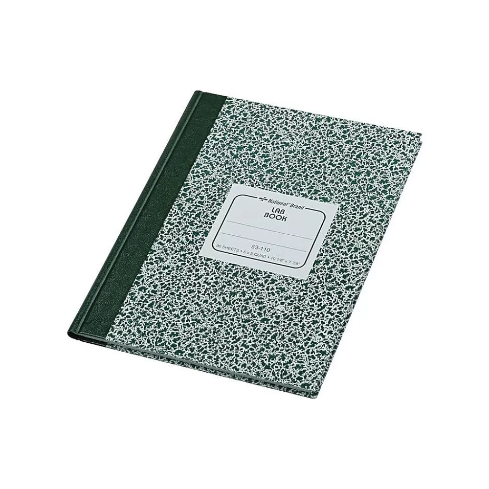 National Brand Notebooks<Laboratory 1-Subject Computation Notebooks, 7.88" x 10.13", Quad, 96 Sheets, Green (53110)