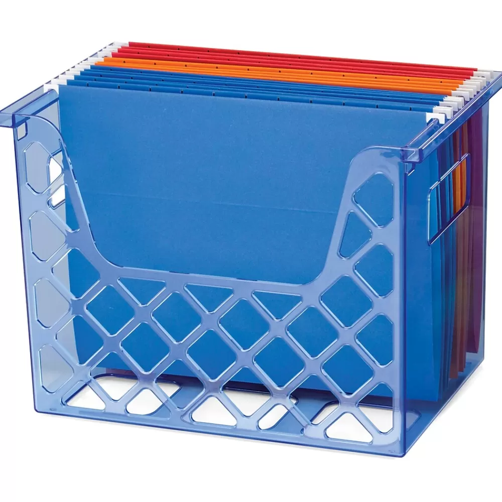 Officemate File Storage<File Crate, Letter Size, Blue (OIC23221)