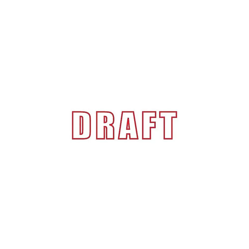 Offistamp Stamps & Stamp Pads<® Pre-Inked Stamp, "Draft", Red Ink