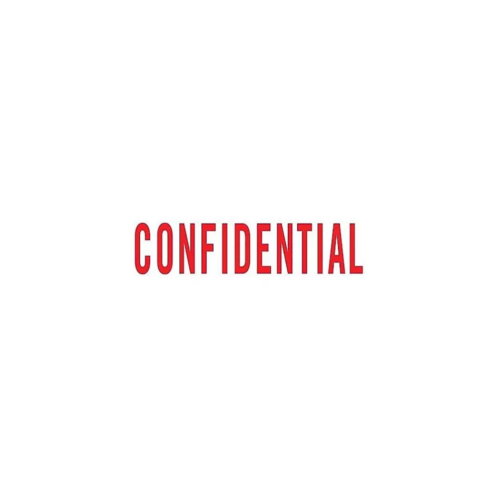 Offistamp Stamps & Stamp Pads<® Pre-Inked Stamper, "Confidential", Red Ink