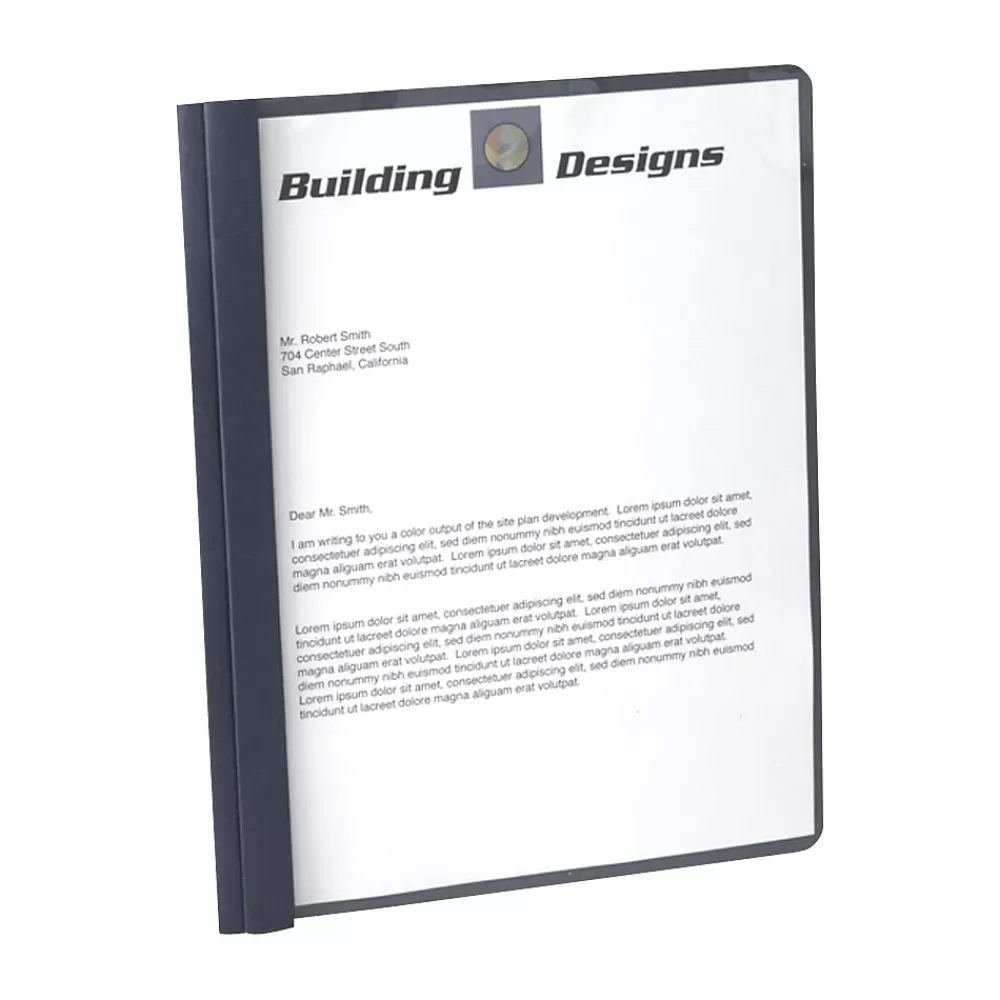 Oxford Pocket Folders<Clear Front Report Covers with Fasteners, Dark Blue (55838)