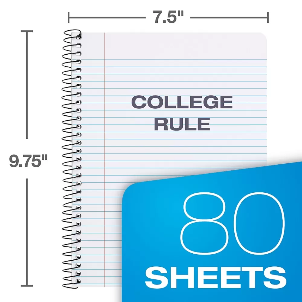Oxford Composition Notebooks<Composition Notebooks, 7.5" x 9.75", College Ruled, 80 Sheets, Assorted Colors, 4/Pack (64947)