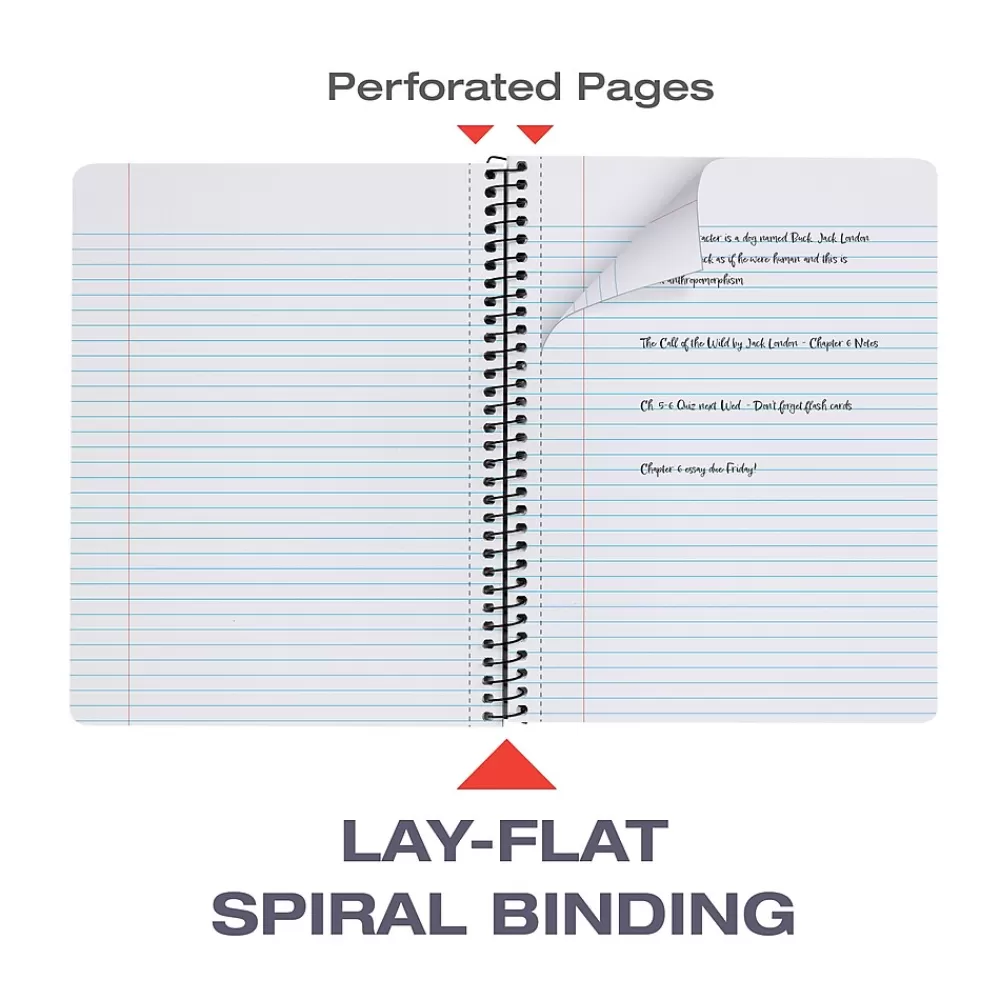 Oxford Composition Notebooks<Composition Notebooks, 7.5" x 9.75", College Ruled, 80 Sheets, Assorted Colors, 4/Pack (64947)