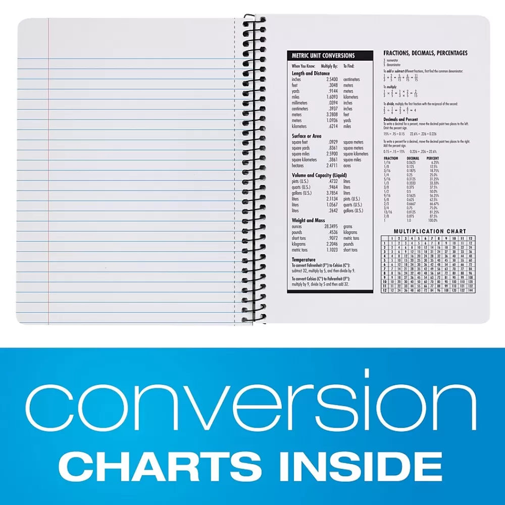 Oxford Subject Notebooks<Composition Notebooks, 7.5" x 9.75", Wide Ruled, 80 Sheets, Assorted Colors, 4/Pack (64946)