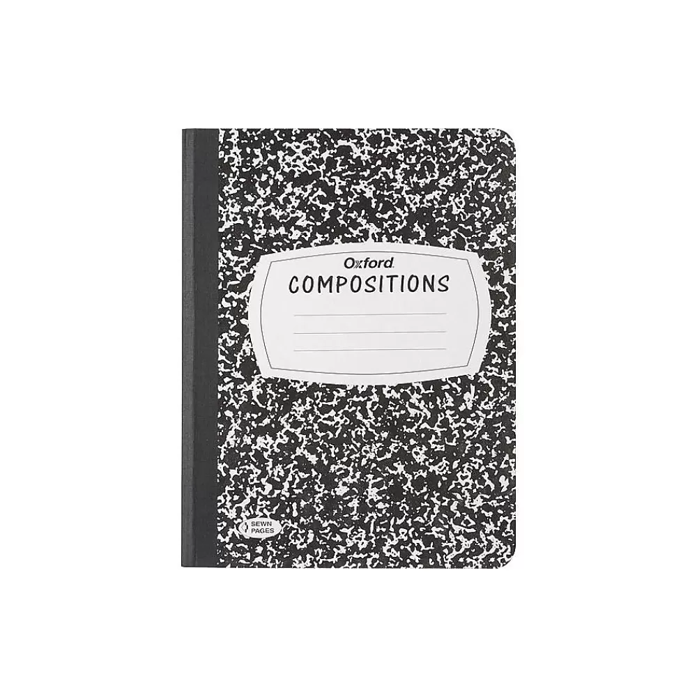 Oxford Composition Notebooks<Composition Notebooks, 9.75" x 7.5", Wide Ruled, 120 Sheets, Black (09-6120)