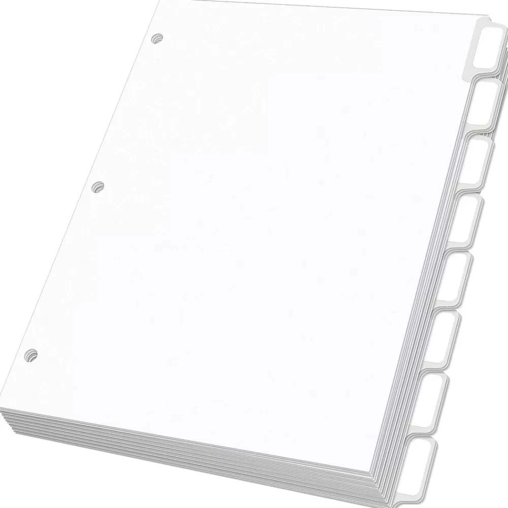 Oxford Dividers<Custom Label Dividers, Self-Stick Tab Labels, 8-Tab, Letter, White, 25 Sets
