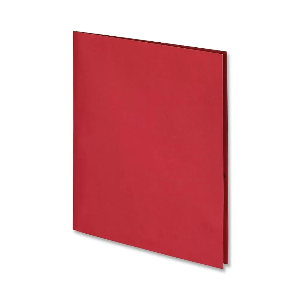 Oxford Pocket Folders<® Extra-Large Twin Pocket Portfolio, Red