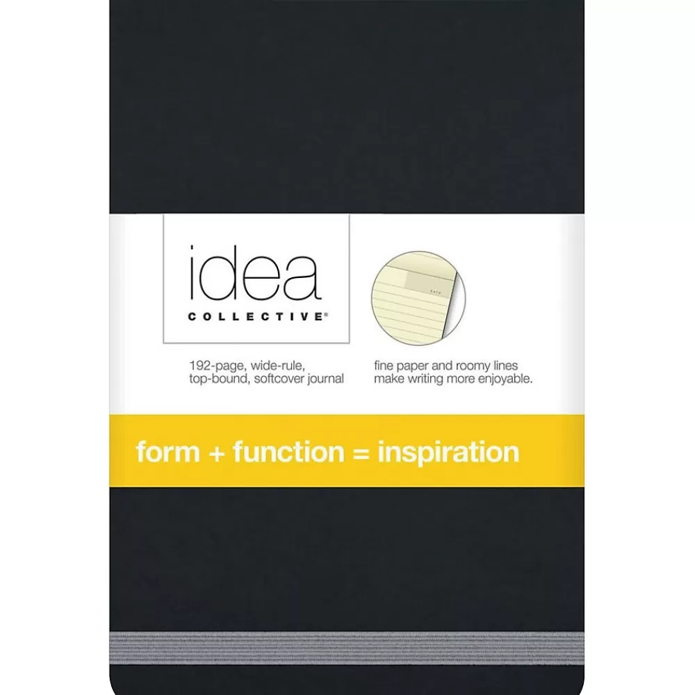 Oxford Journals<Idea Collective Pocket Journal, 3.5" x 5.5", Wide Ruled, Black, (56885)