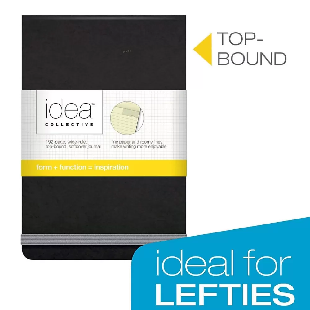 Oxford Journals<Idea Collective Pocket Journal, 3.5" x 5.5", Wide Ruled, Black, (56885)