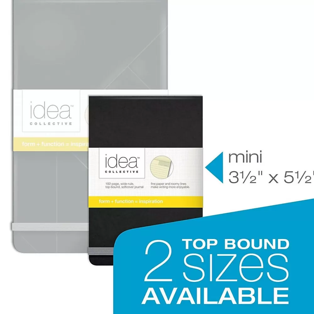Oxford Journals<Idea Collective Pocket Journal, 3.5" x 5.5", Wide Ruled, Black, (56885)