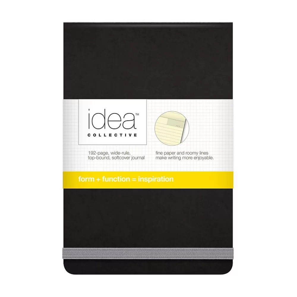 Oxford Journals<Idea Collective Pocket Journal, 3.5" x 5.5", Wide Ruled, Black, (56885)