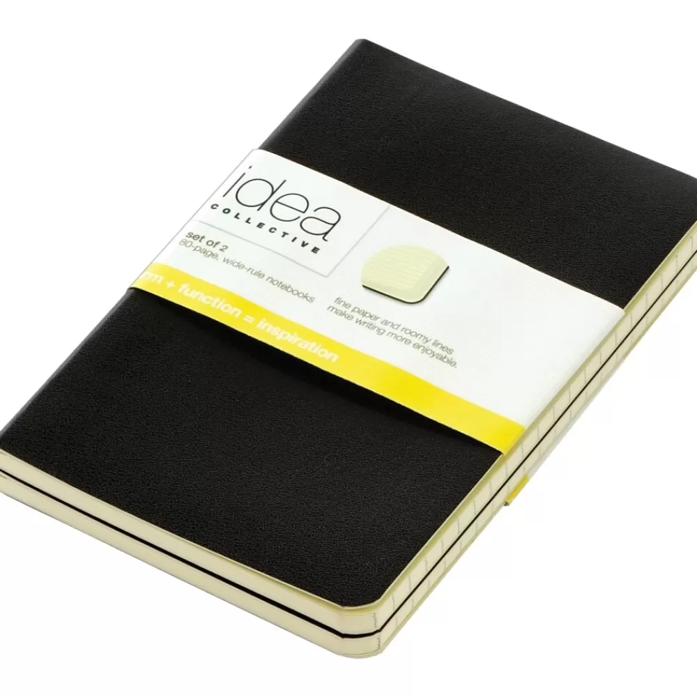 Oxford Journals<Idea Collective Pocket Journal, 3.5" x 5.5", Wide Ruled, Black, 2/Pack (56877)