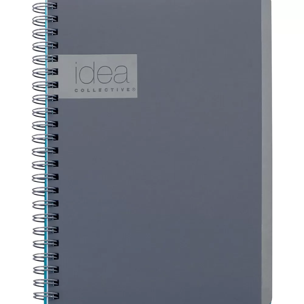 Oxford Notebooks<Idea Collective 1-Subject Professional Notebooks, 4.875" x 8", College Ruled, 80 Sheets, Gray/Silver (57010IC)