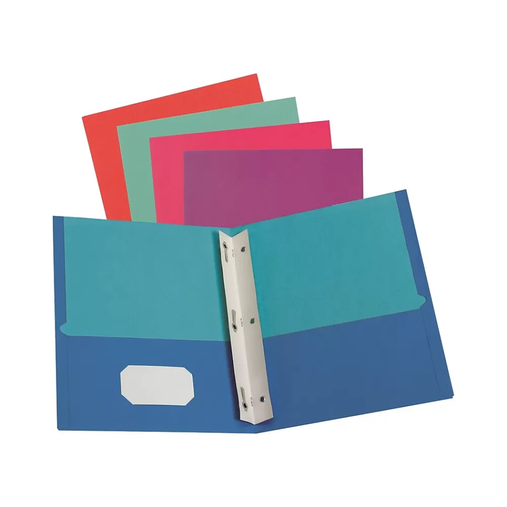 Oxford Pocket Folders<2-Pocket Fastener Folder, Assorted Colors (55776)
