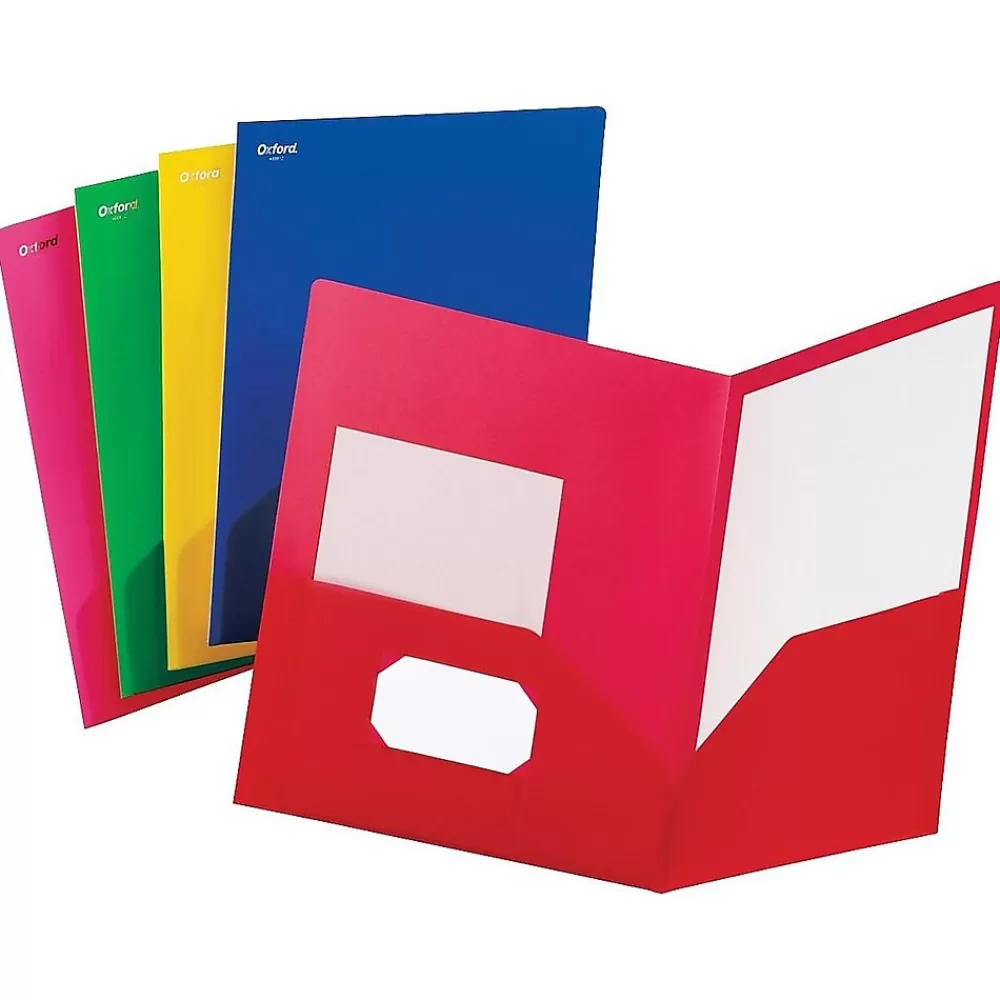 Oxford Pocket Folders<2-Pocket Presentation Folders, Assorted Colors, 25/Box (OXF 99810)