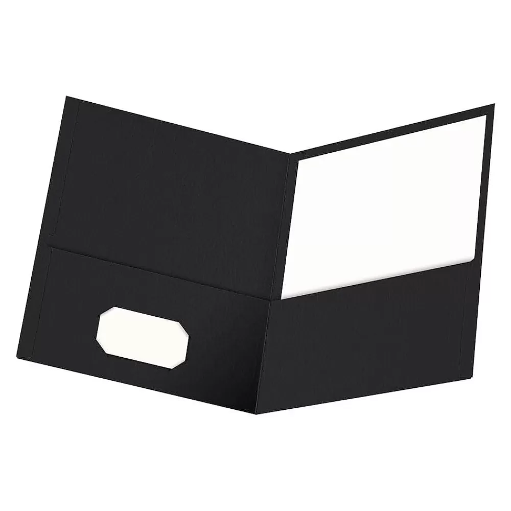 Oxford Pocket Folders<2-Pocket Presentation Folders, Black, 25/Box (OXF 57506)